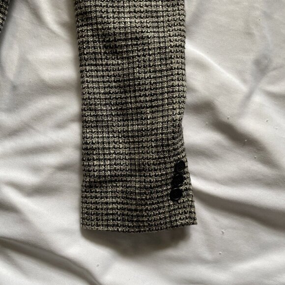 Nino Cerruti Rue Royale Mens Houndstooth Blazer Jacket Black & White Wool Sz 40R - Picture 4 of 12